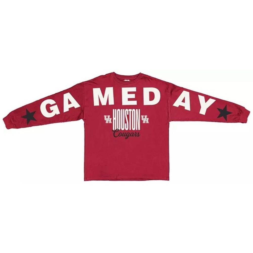 Pressbox Women's Houston Cougars‎ Red One Size Long Sleeve T-Shirt NWT
